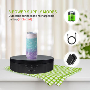Turner Cup Rotating Display Stand for Epoxy Glitter Tumbler Display Turner  360 Degree Tumbler Spinner Display Automatic Spinning Rotating Platform